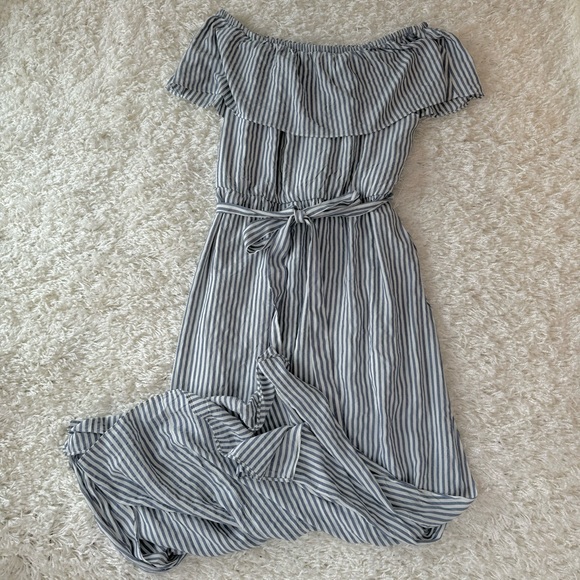 NWT Maurice’s Striped Off The Shoulder Maxi Dress Sz Large - Picture 3 of 5